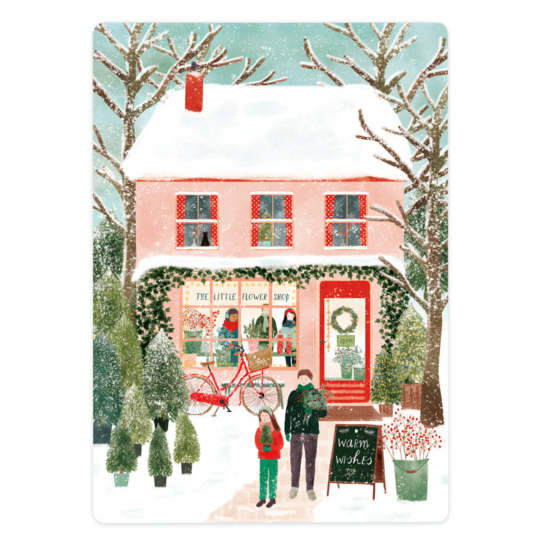 Kaart winter flowershop